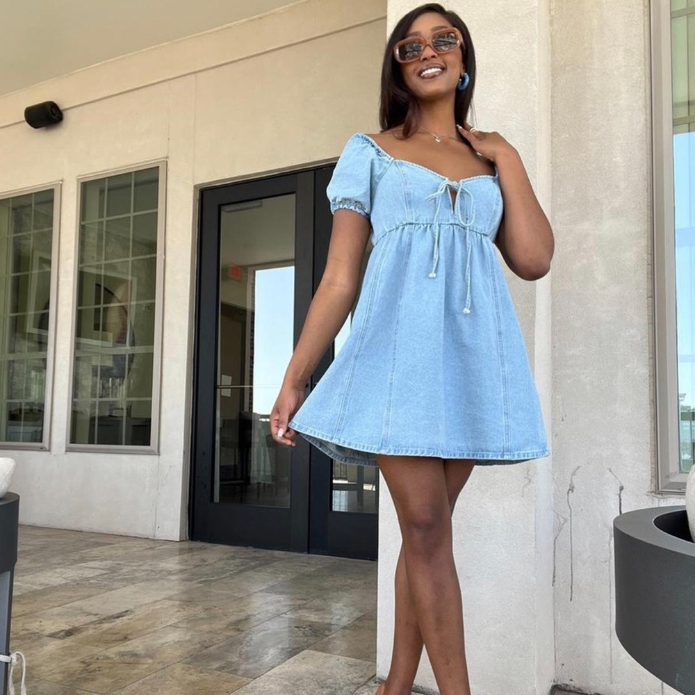 Forever 21 Babydoll Mini Denim Dress
